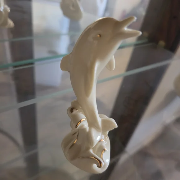 Lenox Cream and Gold Dolphin and Swan Figurines - Picture 6 of 6